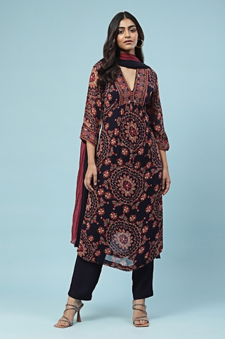 Aarke Ritu Kumar Floral Chintz Print Straight Kurta Set