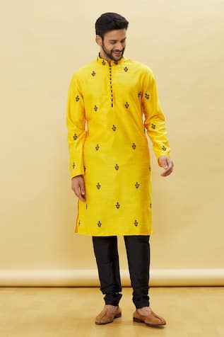 Embroidered Kurta & Churidar Set 
