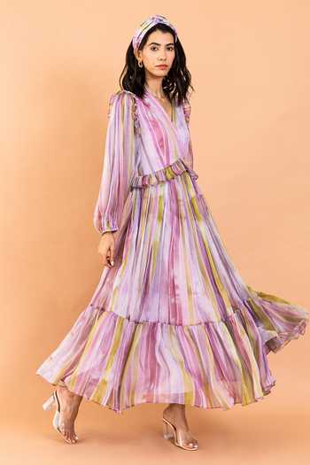 Aroop Shop India Jennifer Stella Print Ruffle Dress 