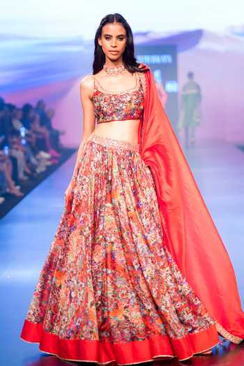 Punit Balana Surkh Laal Embellished Bridal Lehenga Set 
