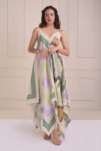 Shwetanga Organic Cotton Printed Handkerchief Dress 