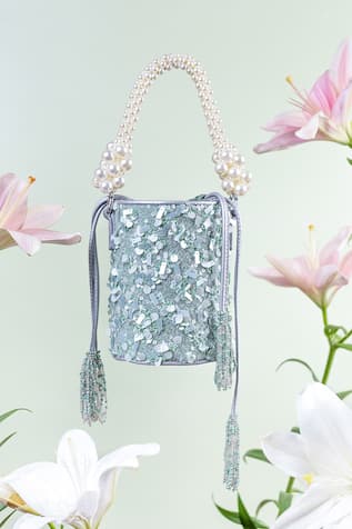 Ivy Leather Embellished Potli Bag 