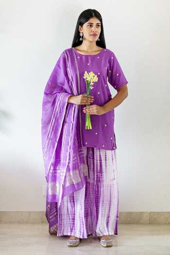 Cupid Cotton Geometric Bead Embroidered Kurta Set 