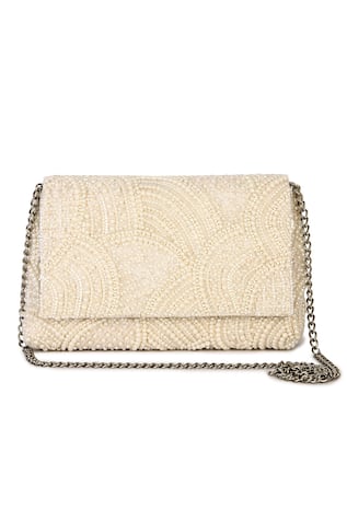 The Purple Sack Pearl Embroidered Clutch 