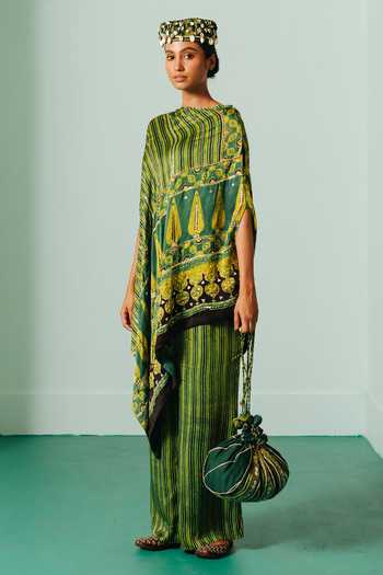 Prahnaaya Hand Block Printed Kaftan & Pant Set 