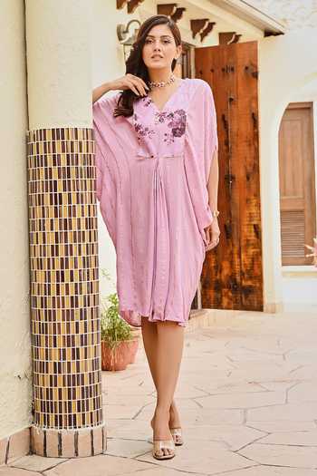 Palak & Mehak Aaliyah Stripe Print Kaftan Dress 