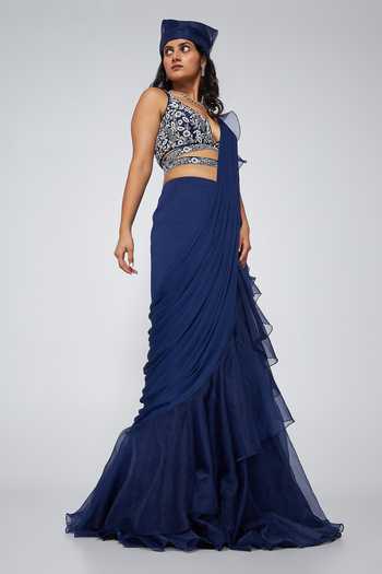 Asaga Ella Pre-Draped Embroidered Saree 