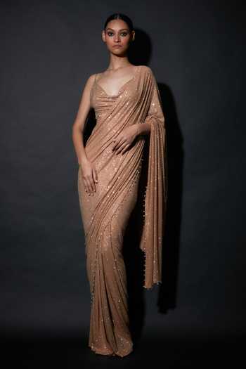 Itrh Elinora Pre-Draped Saree With Backless Blouse 