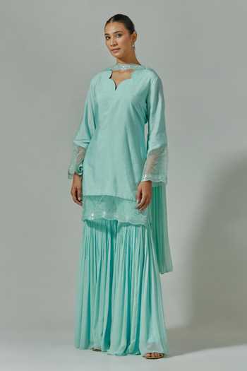 HOUSE OF TA-YA Hand Embroidered Kurta Gharara Set 