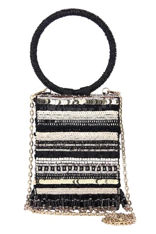 The Purple Sack Stone Embroidered Clutch 