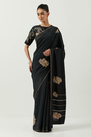 Label Earthen Surma Zardozi Work Anar Saree With Blouse 