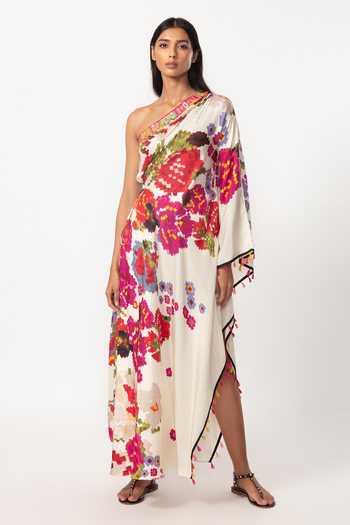 Saaksha & Kinni Abstract Floral Print Kaftan 