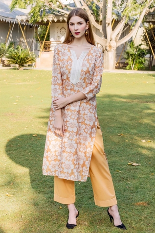 Missprint Hand Block Print Kurta & Pant Set