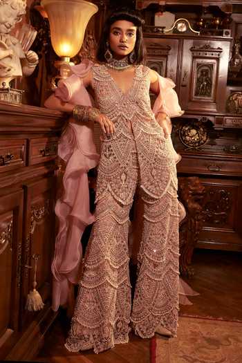 Ridhima Bhasin Rooh Pearl Embroidered Tunic Sharara Set 