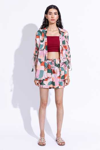 Aroop Shop India Debbie Azalea Print Shorts Set 