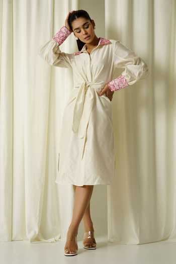 Sakshi Khetterpal Sleeve Embroidered Shirt Dress 