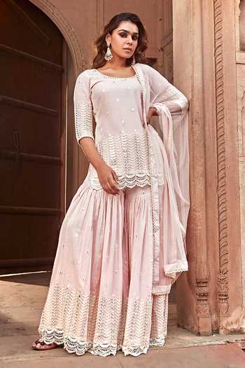 Preevin Mirror Embroidered Straight Kurta Set 