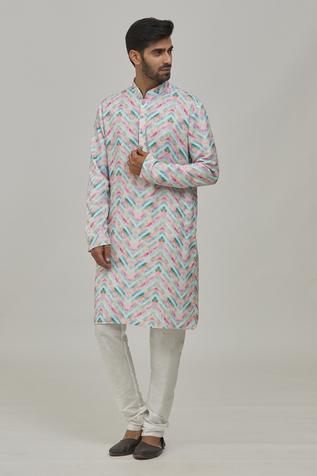 Khwaab by Sanjana Lakhani Chevron Print Kurta Set