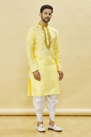 Embroidered Placket Straight Kurta & Patiala Set 