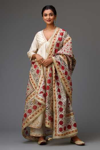 Kora Yoke Embroidered Anarkali Set 