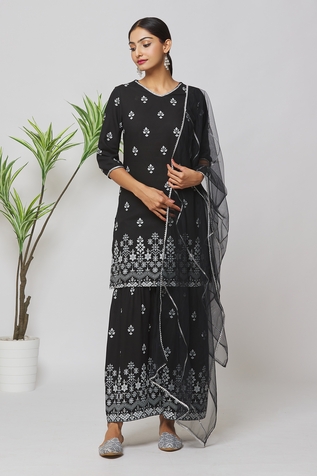 Samyukta Singhania Printed Kurta Sharara Set