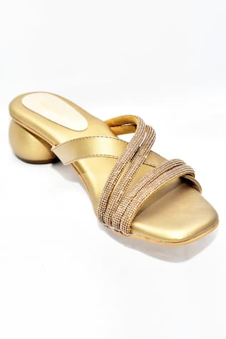 Willa Criss Cross Strap Embellished Heels 