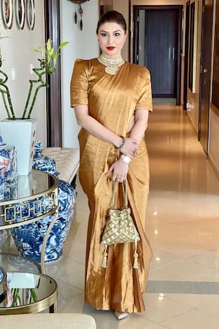 Sheela Suthar Arka Handwoven Zari Tissue Saree With Running Blouse 