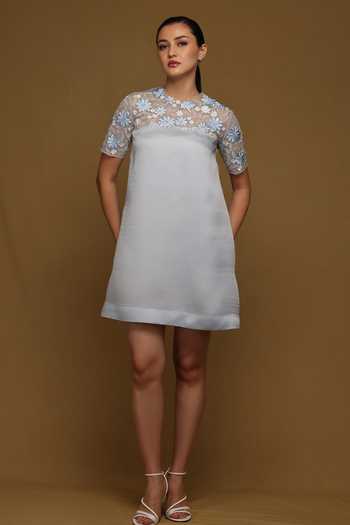 Shriya Som Embroidered Yoke Shift Dress 