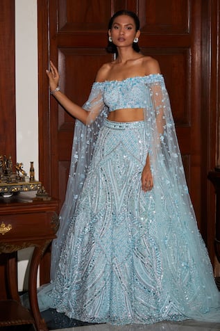 Nadine Dhody Crystal & Sequin Embroidered Lehenga With Blouse 