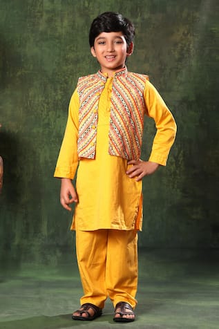 Embellished Nehru Jacket Kurta Set 