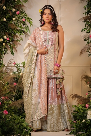 Bairaas Mirror & Gota Work Kurta Sharara Set