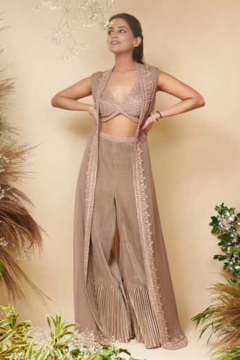 Reeti Arneja Muni Embroidered Jacket Sharara Set 