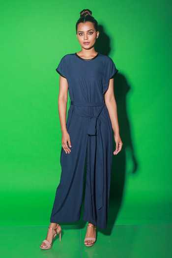 Echke Solid Flared Jumpsuit 