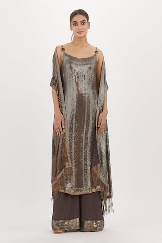 Sequin Embroidered Kurta Palazzo Set 