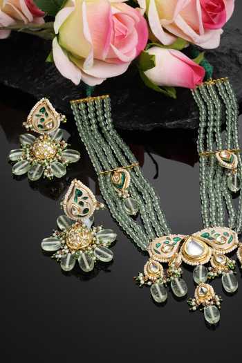 Dugran By Dugristyle Meenakari Work Pendant Necklace Set 