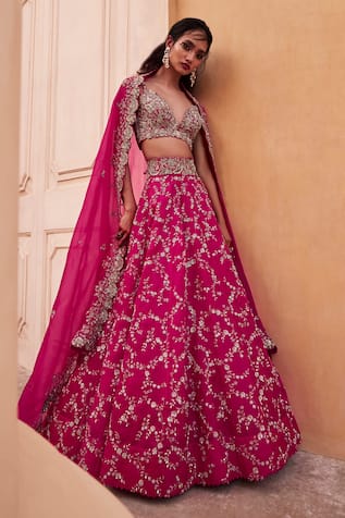 Mrunalini Rao Lata Zardozi Embroidered Bridal Lehenga Set 