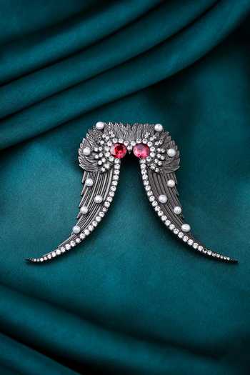 Cosa Nostraa Abstract Owl Shape Brooch 