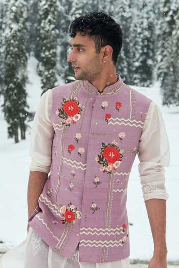 Sahil Kochhar Floral Embroidered Nehru Jacket 