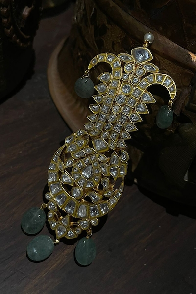 Riana Jewellery Stone Studded & Bead Drop Kalangi
