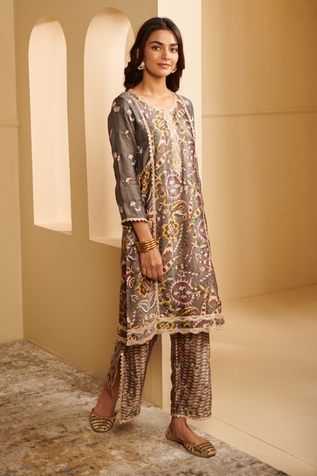 Mulmul Kenna Printed Kurta & Palazzo Set