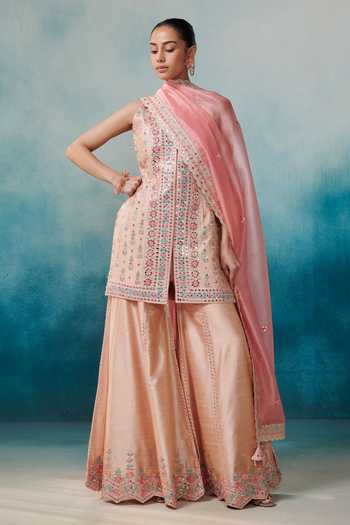 SUHINO Embroidered Kurta Gharara Set 
