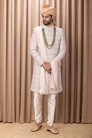 Imran Geometric Pattern Sherwani Set 