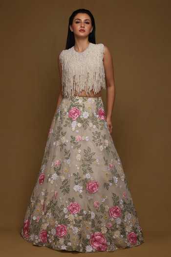 Shriya Som Pearl Fringe Top 