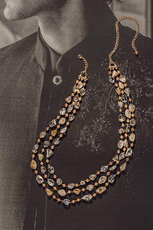 Pebble Cut Beaded Long Mala 