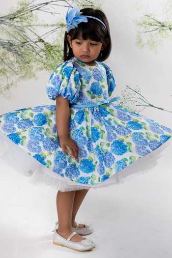 Lil Angels Floral Print Cotton Dress 