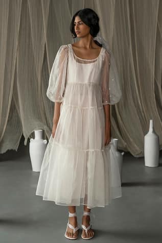 Zoon Silk Organza Sheer Dress 