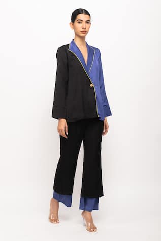 Neora By Nehal Chopra Full Sleeve Blazer Pant Set 