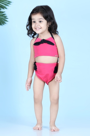 Shop Pink designer Swimwear for Kids Online Aza Fashions