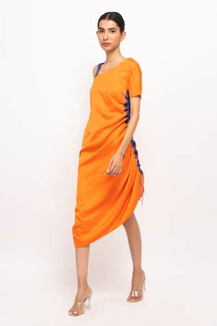 Neora By Nehal Chopra Asymmetrical Ruched Dress 