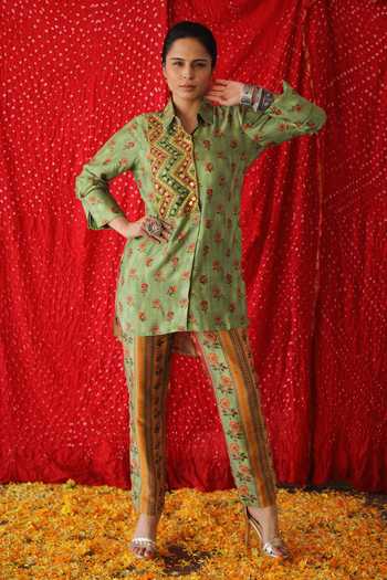 Shachi Sood Floral Print Shirt & Pant Set 